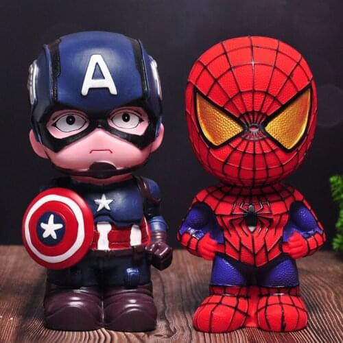 Marvel Avenger hero Action Figure doll model Spider-Man Alliance Cartoon Childrens Piggy Bank Piggy Bank Birthday Gift Ornament