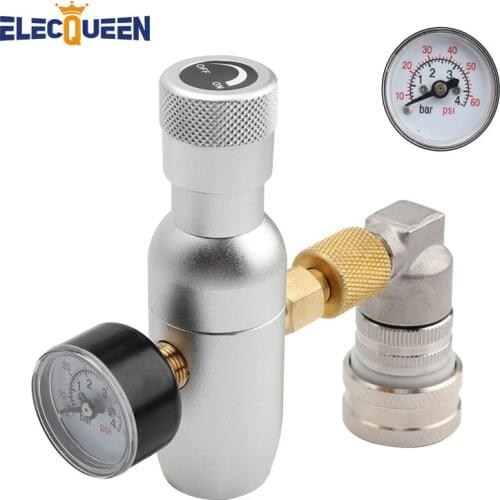 Mini CO2 Charger Stainless Steel Gas ball lock fitting Portable Beer Keg CO2 Regulator,3/8" thread co2 thread Suitable fo picnic