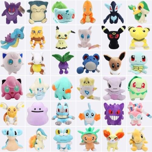 Mimikyu Raichu Lapras Mew Dragonite Charmander Ditto Oddish Togepi Jigglypuff Mudkip Sylveon Snorlax Stuffed Dolls Plush Toys