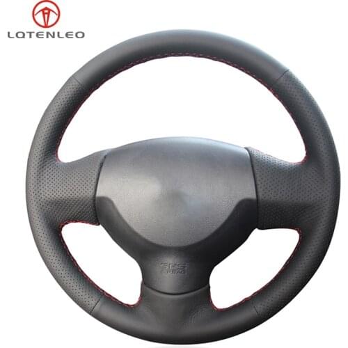 LQTENLEO Black Artificial Leather Steering Wheel Cover For Mitsubishi Lancer X 10 2007-2015 Outlander 2006-2013 ASX 2010-2013
