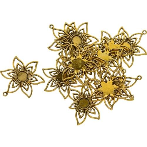 20pcs/Set Blank Bezel Pendant Trays Cabochon Settings Base for Jewelry Making Parts Findings