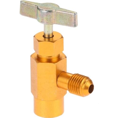 R-134a Refrigerant Can Bottle Tap Opener Valve Tool For Self-Sealing Valve Cans 1/4 SAE Thread Adapter 1/2" ACME Car Accessories