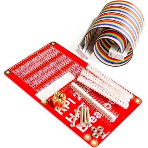 Raspberry Pi 3&Raspberry Pi 2 Model B HAT GPIO Expansion Board + 40P cable Kit - Red