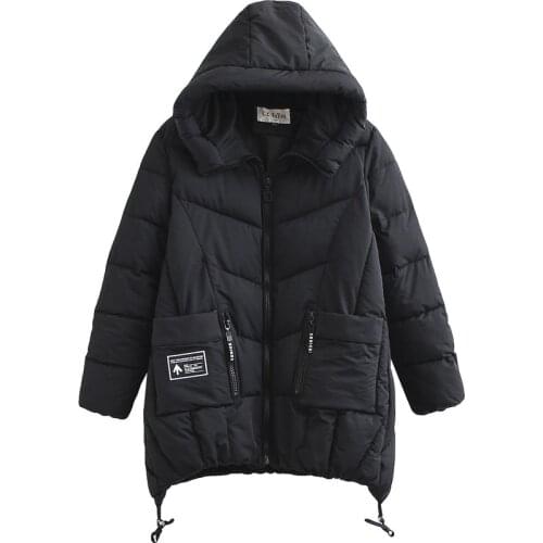 Plus Size 3XL 4XL 5XL womens Winter Jackets Hooded Stand Collar Cotton Padded Female Coat Winter Women Long Parka Warm Thicken