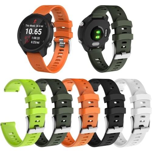 Silicone Smart Watch Band Strap Moderate Softness Comfortable Wear Adjustable for Garmin Forerunner 245 245M 645 Vivoactive 3