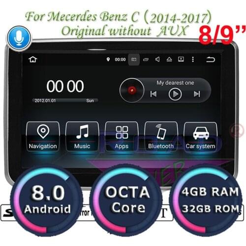 Roadlover Android 8.0 Car Multimedia Player For Benz Mecerdes Benz C 2014 2015 2016 2017 Stereo Magnitol 2 Din Autoradio NO DVD