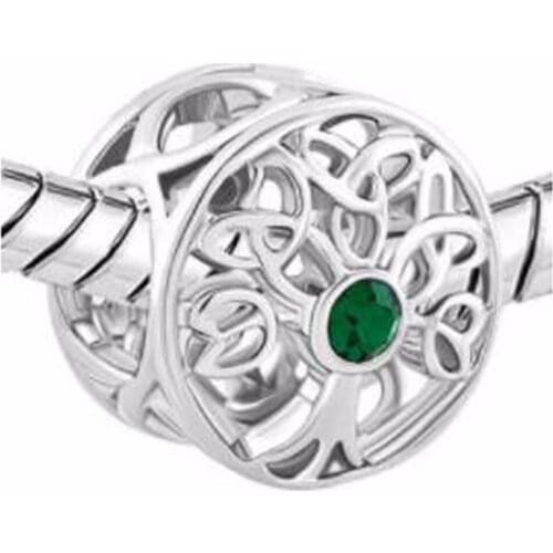 Slide charm Free shipping Fashion personality hollow crystal gift green apple charm beads fit Pandora bracelet