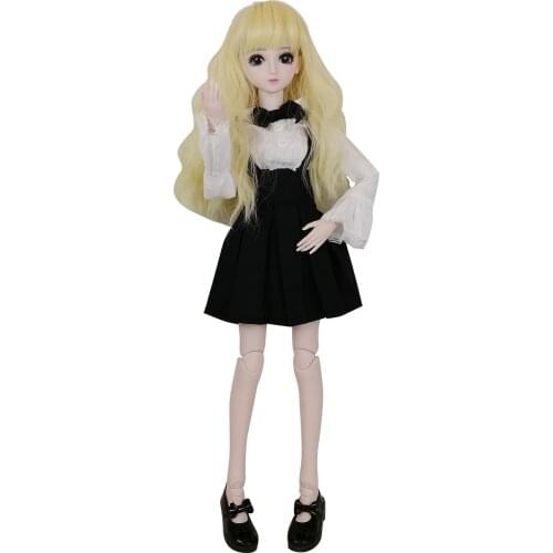 EVA BJD 1/3 BJD Doll 24in 60CM 22 Ball Jointed Gift SD Doll Makeup Full Set School Uniform Girls Short Blond Hair for Girl Gift