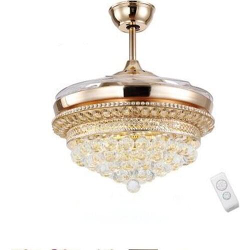 Ceiling light LED 42 inch Invisible K9 Crystal Ceiling Fan Modern/Contemporary Living Room Remote Control Led Fan Lights