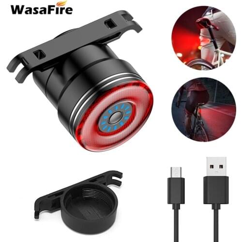 Smart Bicycle Tail Light LED Auto Start/Stop Brake Sensing Bike Taillight Waterproof USB Recgargeable Cycling MTB Rear Light