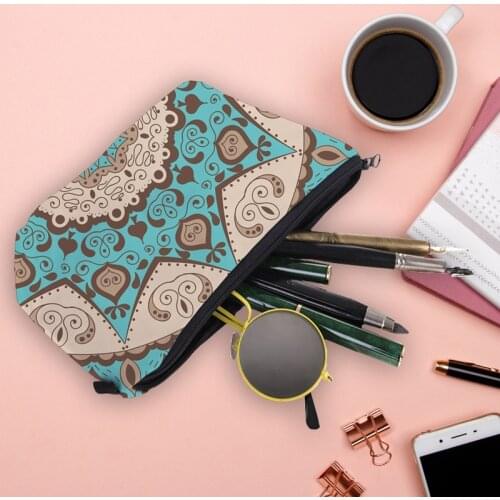 High Quality Women Makeup Bags Travel Cosmetic Storage Bag Pretty Convenient Mandala Print Travel Clutch Cosmetic Storage Bag