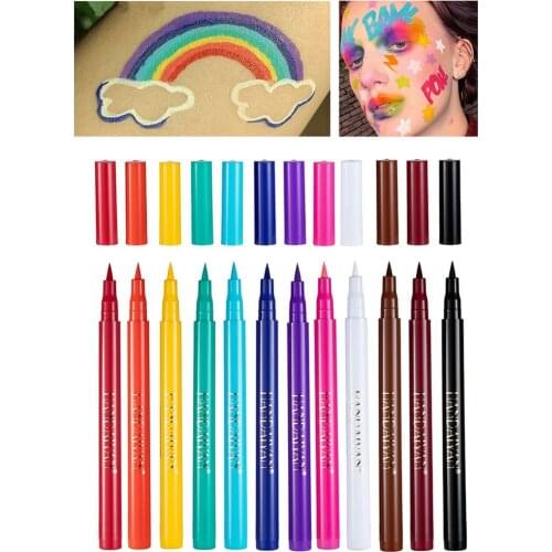 Hot sale 12 colors/set eyeliner waterproof liquid eyeliner pen matte quick-drying and not easy to smudge eyeliner easy to wear
