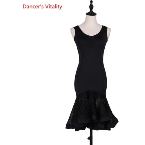 2019 New Latin Dance Dress Clothing For Performances Sleeveless Clothes With Lace Dresses For Women For Latin Dance Costume