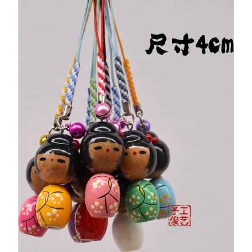 1pc Japanese puppet pendant phone pendant rope small gifts 4cm kimono doll Pendant keychain