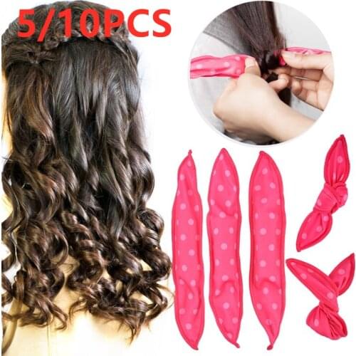 5/10PCS Soft Sleep Pillow Hair Rollers Hair Curlers Set Best Flexible Foam And Sponge Magic Hair Care DIY Hair Styling Tools