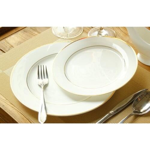 8+10 inch, real bone china dinner plate set, deccorative wedding plates, porcelain restaurant dishes tableware, borden servies