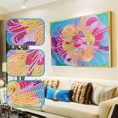 Special Shaped Diamond Painting Drill Candy Color Big Flower Picture of Rhinestones Diamond Embroidery Sale Floral Home Decor