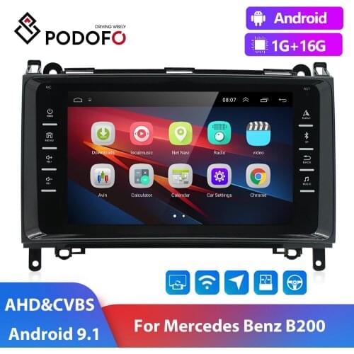 Podofo 2 Din Android 9.1 Car Radio 8" GPS Multimedia Player FM WIFI 2din Stereo Receiver Autoradio For Mercedes Benz B200
