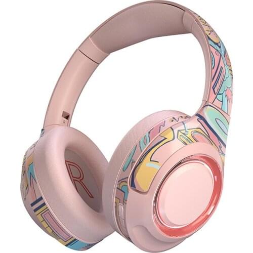 Brand new foldable bluetooth wireless headset Hi-fi stereo headset with microphone RGB musicgame headset supports TF card Mp3 FM