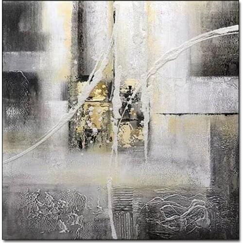 Black And White Abstract Oil Painting Art Heavy Textured Canvas Wall Picture Artwork For Living Room Home Decoration Paintings