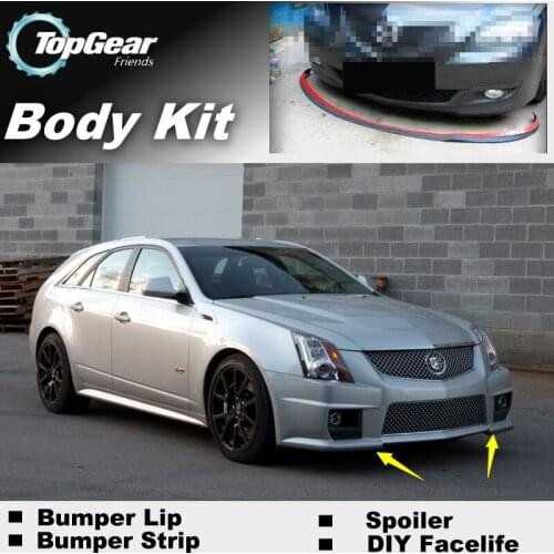 Bumper Lip Deflector Lips For Cadillac ATS 2012~2019 Front Spoiler Skirt For TopGear Friends to Car Tuning / Body Kit / Strip