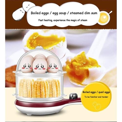 Mini Electric Boiler Egg Cooker Rapid Automatic Maker Multifunctional Non-Stick Cookware Household Double-Deck Hot Sale ZD03