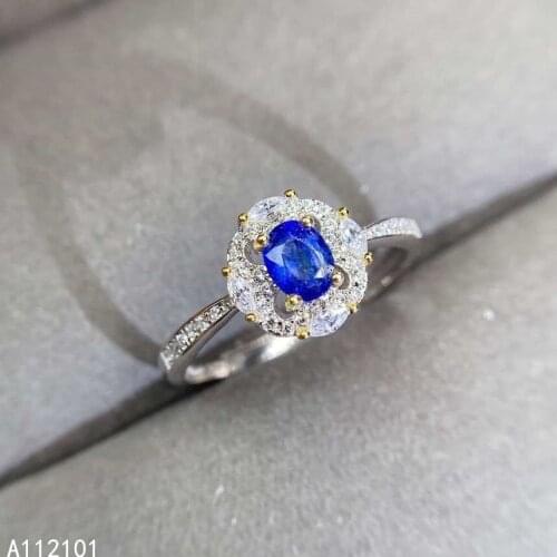 KJJEAXCMY fine jewelry S925 sterling silver inlaid natural sapphire new girl exquisite ring support test Chinese style