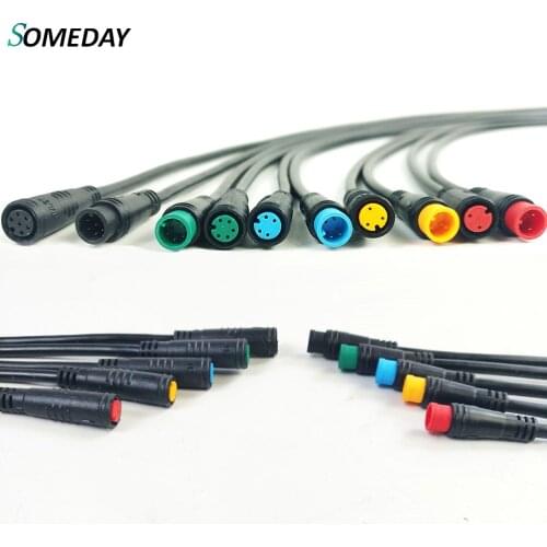 SOMEDAY Julet 2pin3pin4pin5pin6pin WP Connector 800mm Plug for Ebike Light Throttle Ebrake Display Ebike Parts Extension Cable