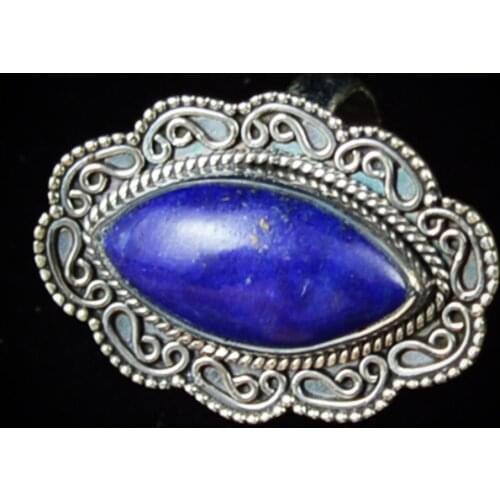Lovegem Genuine Lapis Lazuri Ring 925 Sterling Silver, Size : 8.25 , AR0017