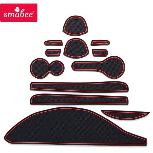 Smabee Gate slot mats For NISSAN CUBE Z12 Japan in southeast Asi Accessories,3D Rubber Car Mat RED WHITE BLACK