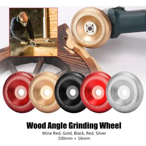 Round Wood Angle Grinding Wheel Abrasive Disc Angle Grinder Carbide Coating 100mm Bore Shaping Sanding Carving Rotary Tool