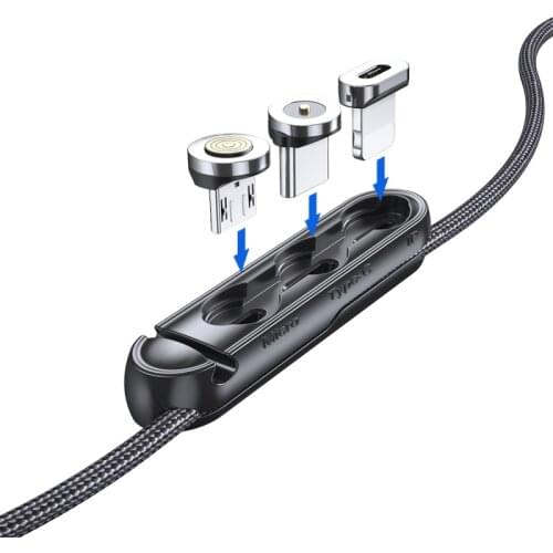 2 In 1 Essager Magnetic Cable Plug Case For IPhone Micro USB Type C Portable Storage Box Magnet Adapter Connector Silicone