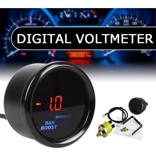 Black Oil Pressure Gauge Digital LED Display Black Face Car Meter With Sensor Motorcycle Oil Pressure Gauge