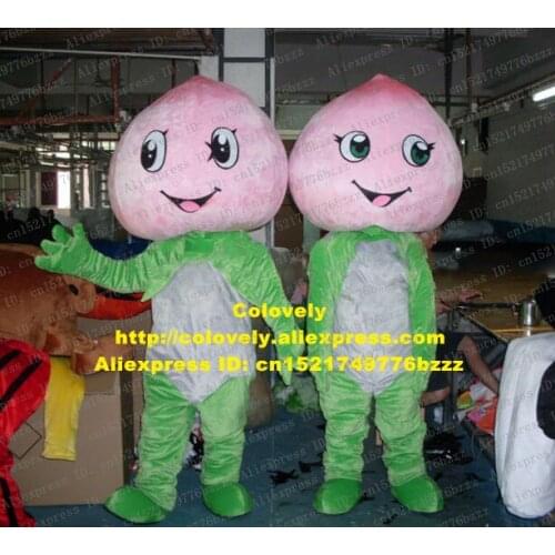 Cute Pink Peche Juicy Peach Honey Peach Juicy Pevery Single Prunus Persica Mascot Costume With White Tummy No.4408 Free Ship