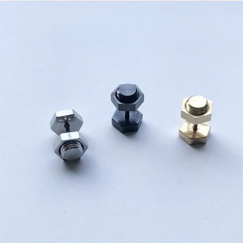 Fashion Simple Geometry Hexagon Ear Studs Titanium Steel Ear Studs Hip Hop European American Mens Motorcycle Party Jewelry Gift