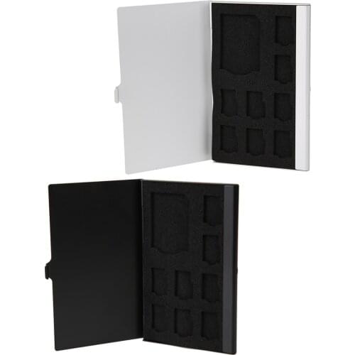 Monolayer Aluminum 1SD+ 8TF Micro SD Cards Pin StorageBox Case Holder