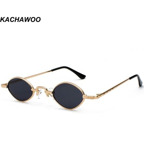 Kachawoo tiny sunglasses men metal frame black red clear lens retro small oval sun glasses women unisex gift items