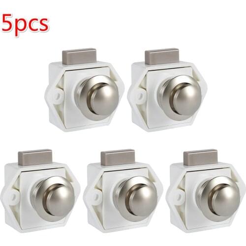 5pcs 20mm Camper Car Push Lock RV Caravan Boat Motor Home Cabinet Drawer Latch Button Locks for Furniture Hardware Accessories
