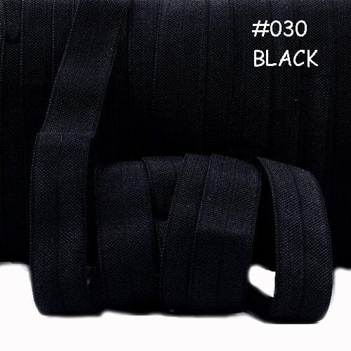 Wholesale solid color foe ribbon, 50 yards fold over elastic in #30 black color