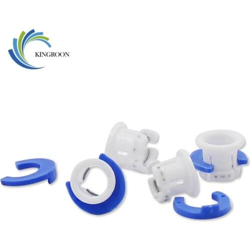 10 sets Pneumatic Connectors White Bowden Tube Clamp Blue Pipe Horse Clip Fixed 6mm 3D Printer Parts Shoe Coupling Collet Part