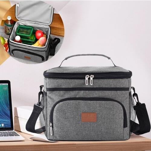 15L Portable Picnic Bag Thermal Insulated Picnic Box Cooler Handbag Bento Pouch Dinner Container Food Storage Lunch Bags