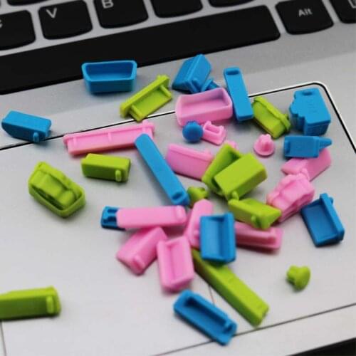 16pcs/set Colorful Silicone Anti Dust Plug Cover Stopper Dust Plug Laptop Dustproof USB Port RJ45 Interface Waterproof Cover