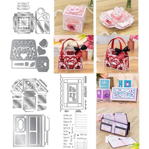 Pop-up Confetti Cube Confetti Box Ultimate Organiser Exploding Handbag Box Cutting Dies for DIY Scrapbooking Card Craft New 2021