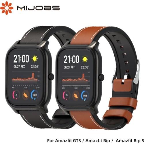 Strap For Amazfit GTS Smart Bracelet for Amazfit Bip S Protective Case Cover Genuine Leather Band for Amazfit Bip S Wristbands