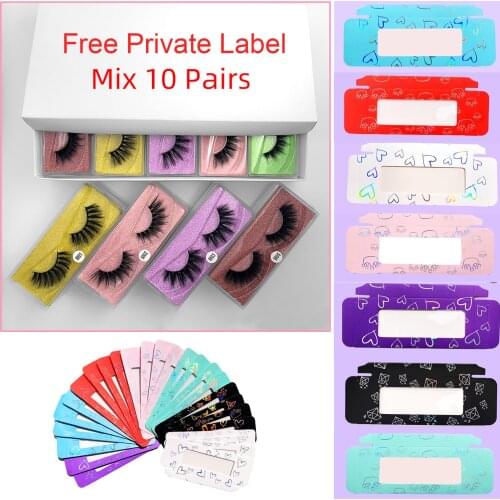 Mink Eye Lashes Wholesale Private Label 10/20/30/40/50 PCS Mink Fluffy Fake Eyelashes Bulk Natural Lashes Mink Eyelash Package