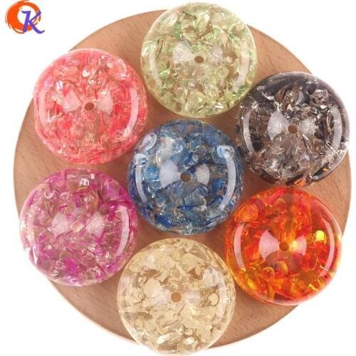 Cordial Design 25MM 34MM Resin Beads/Jewelry Accessories/Round Coin Shape/Hand Made/DIY Beads/Jewelry Making/Cracked Effect Bead