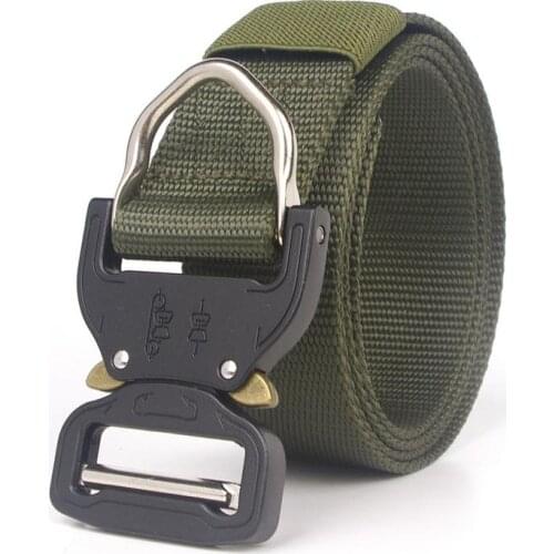 Tactical Belt For Men, Military Style Nylon Web Belt With Adjustable Heavy-Duty Quick-Release Metal Buckle