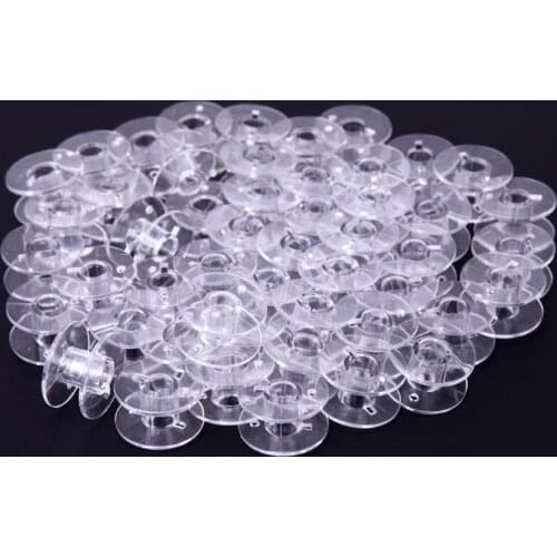 VKTECH 50Pcs Clear Sewing Machine Bobbins Spools Empty Bobbins Spools Plastic For Home Sewing Accessories Tools Dropshipping