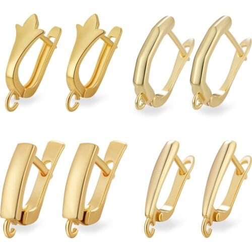 5/pair Popular DIY Earrings Clasps Hooks for Women Handmade Jewelry Making Accessories New Fashion Design Hollow Earrings Hooks