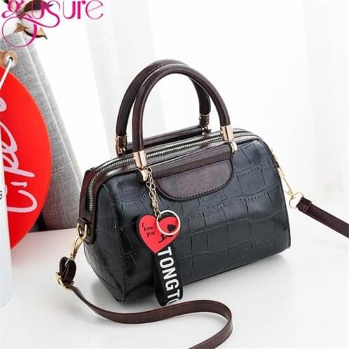Gusure Chic Boston Crossbody Bags for Women Stone Pattern Shoulder Bag Simple Small Top-Handle Bag Handbags for office lady